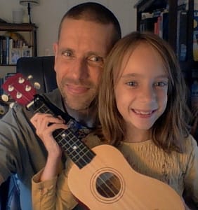 My daughter and I with her ukulele